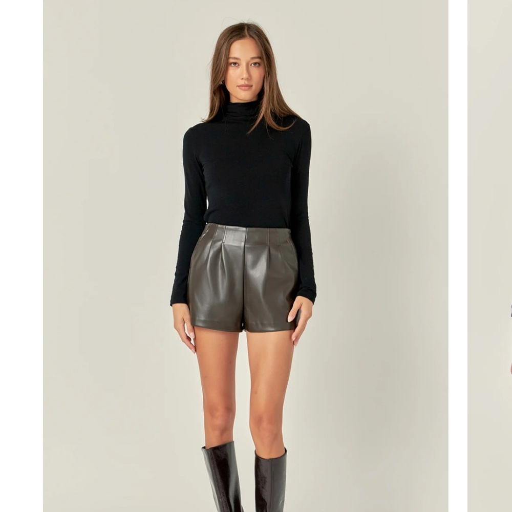 English Factory FAUX LEATHER SHORTS